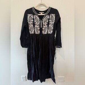 Black Embroidered Women's Dress